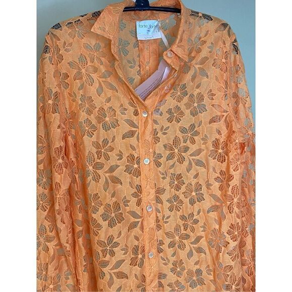 Forte Forte NWT Alen + On Lace in Tangerine Size 0 IT/ 2 US - Picture 6 of 12